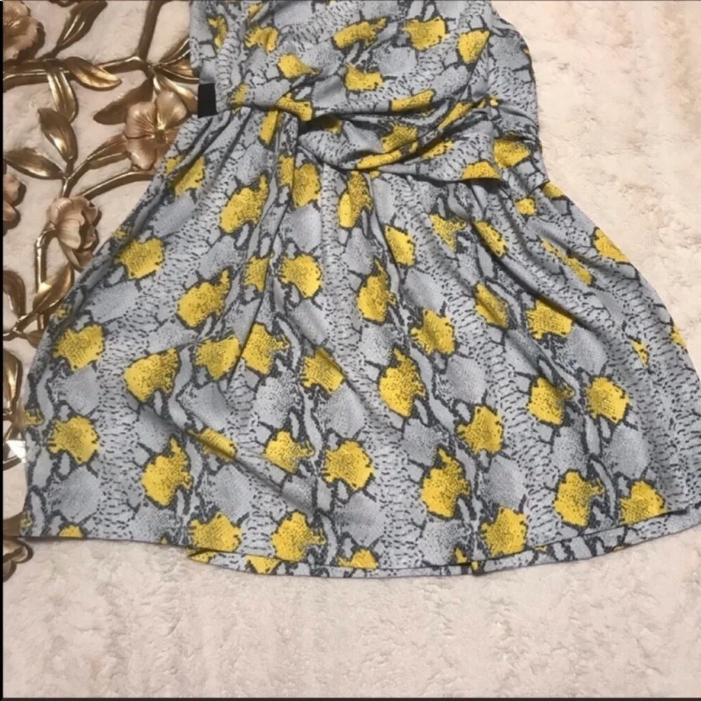 Snake Print Faux Wrap Dress - Picture 3 of 10